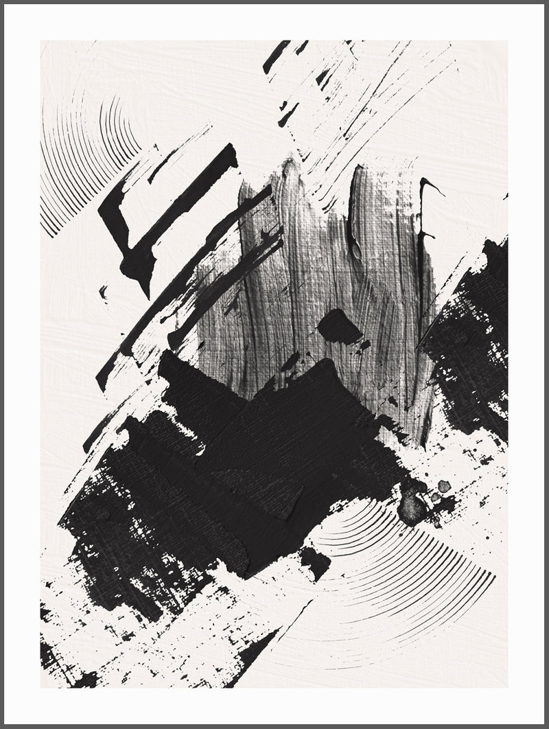 Coal & Grey Abstract Poster