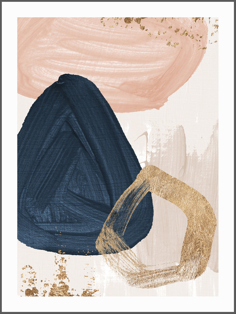 Navy Blush Art Poster