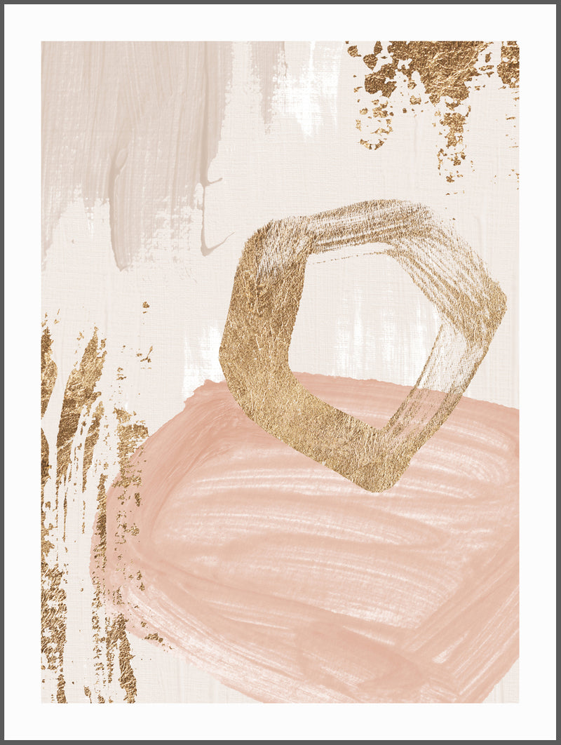 Navy Blush Soft Golden Pink Poster